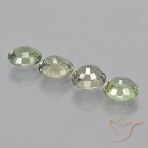Pedras preciosas de Safira Luz verde natural de 3.55 ct, oval, VVS-VS