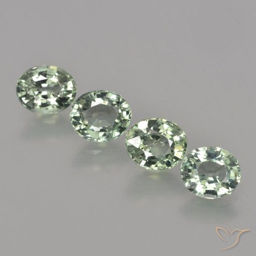 Pedras preciosas de safira verde natural de 3,58 ct, corte oval, VVS-VS