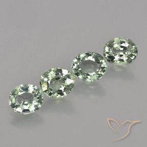 Pedras preciosas de safira verde natural de 3,58 ct, corte oval, VVS-VS