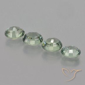 Pedras preciosas de safira verde natural de 3,58 ct, corte oval, VVS-VS