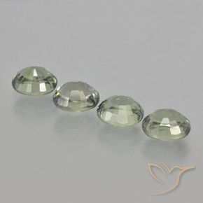 Pedras preciosas de Safira Luz verde natural de 3.85 ct, oval, VVS-VS