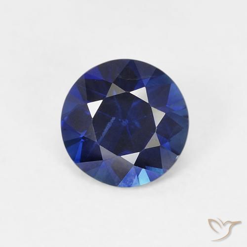 0.58ct Natural Crepúsculo Azul Safira, Redondo, VVS-VS