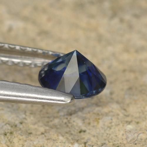 Safira Crepúsculo Azul Natural 0.57ct, Redondo, VVS-VS