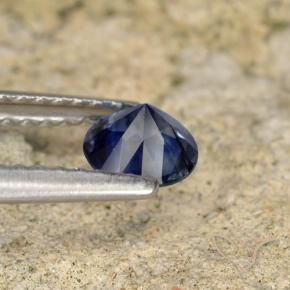 Safira Azul profundo Natural 0.53ct, Redondo, VVS-VS