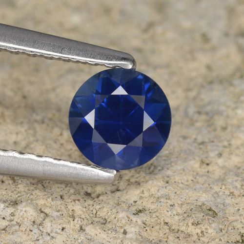 0.54ct Natural Azul escuro Safira, Redondo, VVS-VS