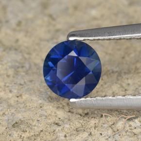 Safira Azul escuro Natural 0.54ct, Redondo, VVS-VS