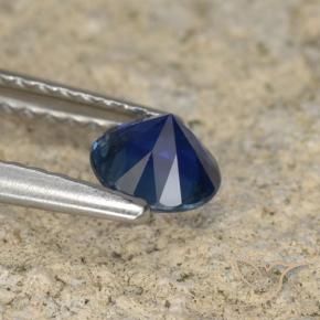 Safira Azul escuro Natural 0.54ct, Redondo, VVS-VS