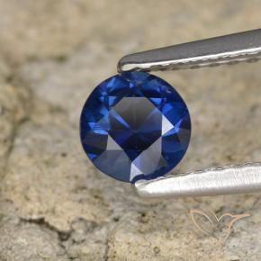 Safira Azul escuro Natural 0.58ct, Redondo, VVS-VS