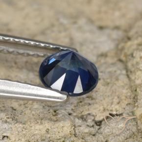 Safira Azul escuro Natural 0.58ct, Redondo, VVS-VS
