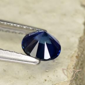 Safira Azul profundo Natural 0.60ct, Redondo, VVS-VS