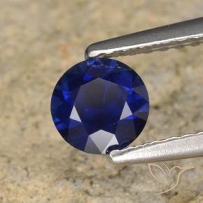 Safira Azul escuro Natural 0.62ct, Redondo, VVS-VS
