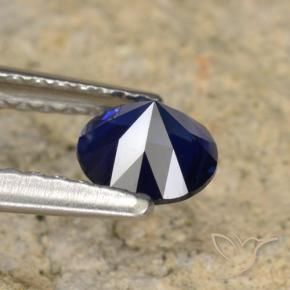Safira Azul escuro Natural 0.62ct, Redondo, VVS-VS