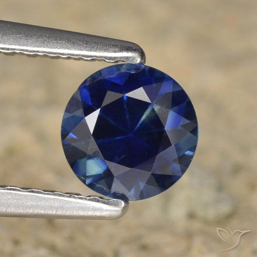 0.60ct Natural Crepúsculo Azul Safira, Redondo, VVS-VS
