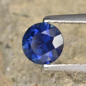 Safira Azul profundo Natural 0.61ct, Redondo, VVS-VS