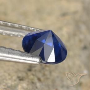 Safira Azul profundo Natural 0.61ct, Redondo, VVS-VS