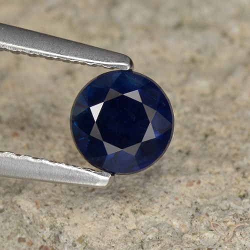 0.65ct Natural Azul-marinho Safira, Redondo, VVS-VS