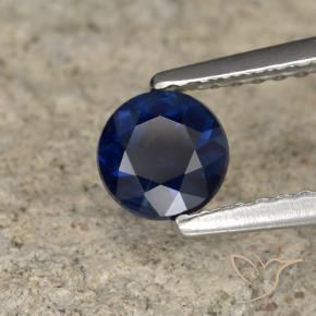 Safira Azul-marinho Natural 0.65ct, Redondo, VVS-VS