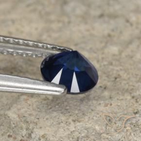Safira Azul-marinho Natural 0.65ct, Redondo, VVS-VS