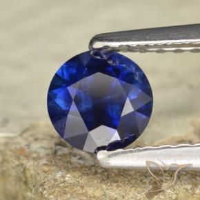 Safira Azul profundo Natural 0.60ct, Redondo, VVS-VS