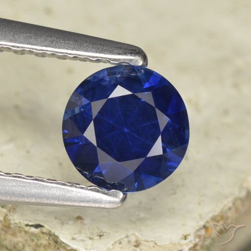 Safira Crepúsculo Azul Natural 0.57ct, Redondo, VVS-VS