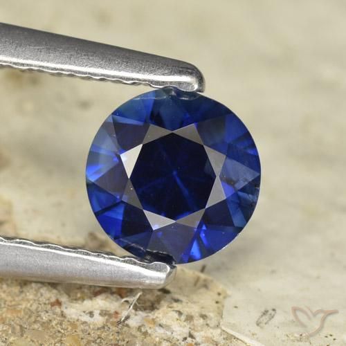 0.56ct Natural Crepúsculo Azul Safira, Redondo, VVS-VS