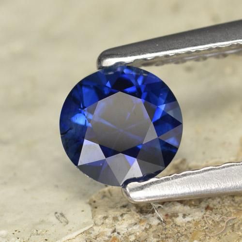 Safira Crepúsculo Azul Natural 0.56ct, Redondo, VVS-VS