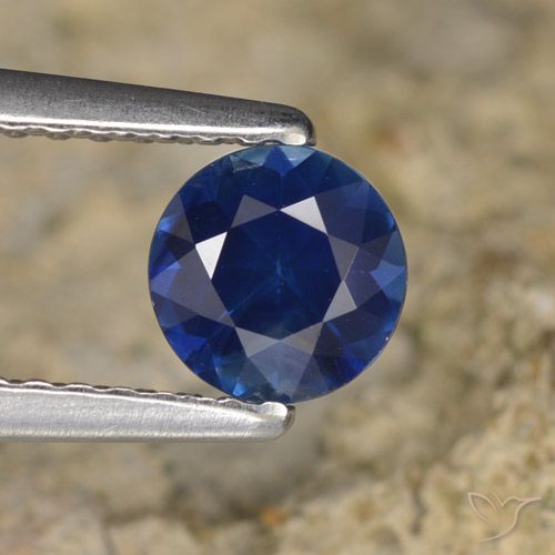 0.67ct Natural Azul-marinho Safira, Redondo, VVS-VS