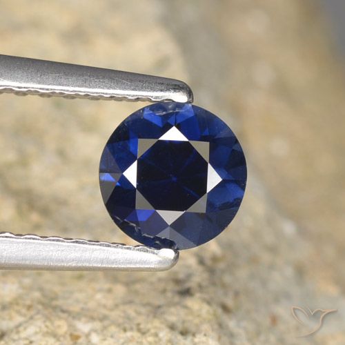 0.64ct Natural Azul-marinho Safira, Redondo, VVS