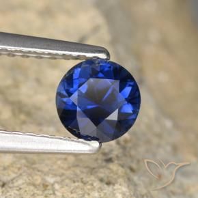 Safira Azul-marinho Natural 0.64ct, Redondo, VVS