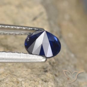 Safira Azul-marinho Natural 0.64ct, Redondo, VVS