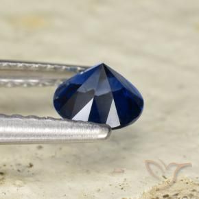 Safira Azul escuro Natural 0.54ct, Redondo, VVS-VS
