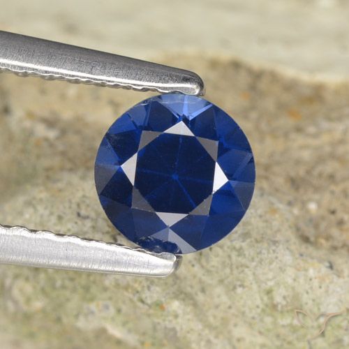 0.62ct Natural Azul-marinho Safira, Redondo, VVS-VS