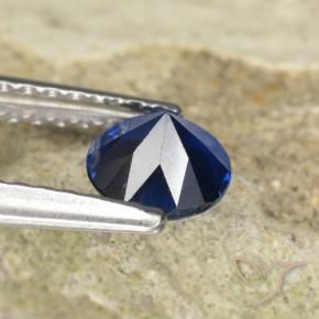 Safira Azul-marinho Natural 0.62ct, Redondo, VVS-VS