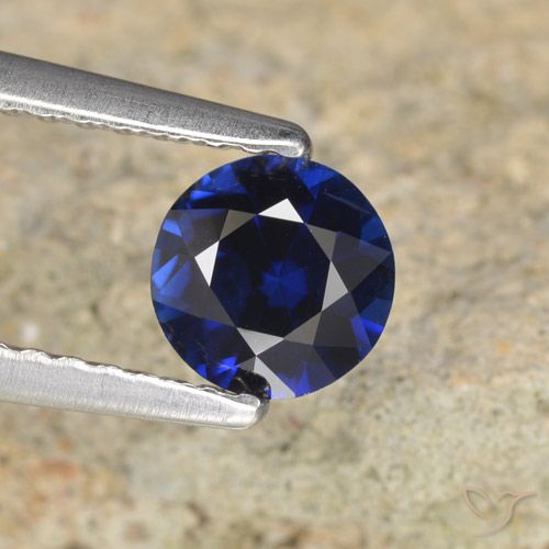 0.68ct Natural Azul profundo Safira, Redondo, VVS-VS