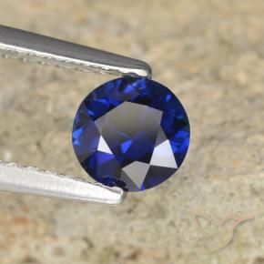 Safira Azul profundo Natural 0.68ct, Redondo, VVS-VS
