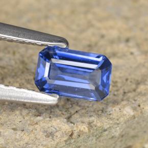 Safira azul natural 0,41ct, corte esmeralda, VVS-VS