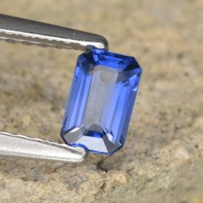 Safira azul natural 0,41ct, corte esmeralda, VVS-VS