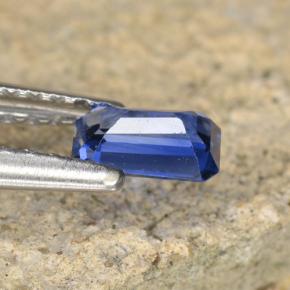 Safira azul natural 0,41ct, corte esmeralda, VVS-VS