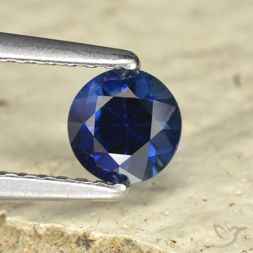 0.58ct Natural Crepúsculo Azul Safira, Redondo, VVS-VS