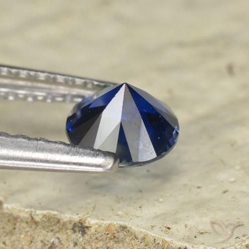 Safira Crepúsculo Azul Natural 0.58ct, Redondo, VVS-VS