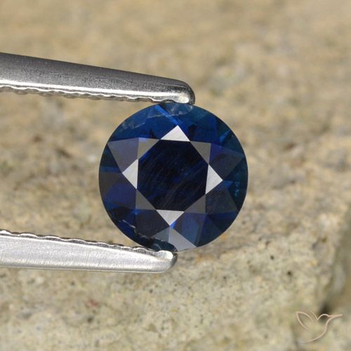 0.63ct Natural Crepúsculo Azul Safira, Redondo, VVS-VS