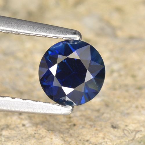 0.66ct Natural Azul profundo Safira, Redondo, VVS-VS