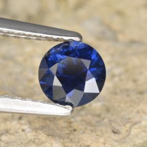Safira Azul profundo Natural 0.66ct, Redondo, VVS-VS