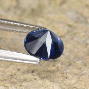 Safira Azul profundo Natural 0.66ct, Redondo, VVS-VS