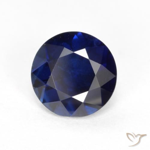 Safira Azul escuro Natural 0.56ct, Redondo, VS