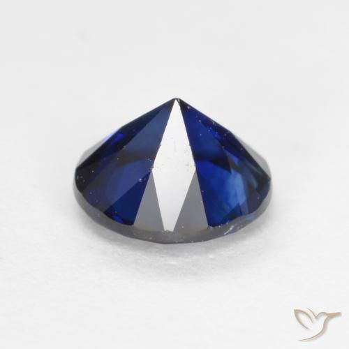 Safira Azul escuro Natural 0.56ct, Redondo, VS
