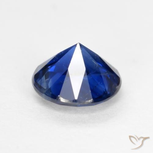 Safira Azul da meia noite Natural 0.61ct, Redondo, VS