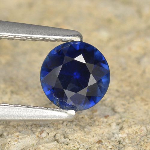 0.56ct Natural Azul-marinho Safira, Redondo, VS