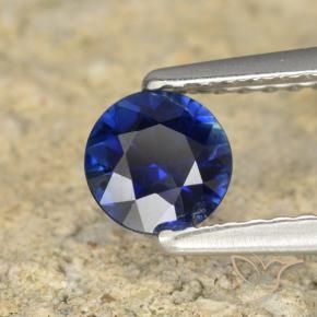 Safira Azul-marinho Natural 0.56ct, Redondo, VS