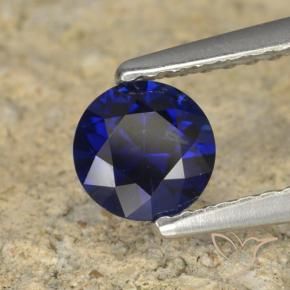 Safira Azul profundo Natural 0.60ct, Redondo, VS